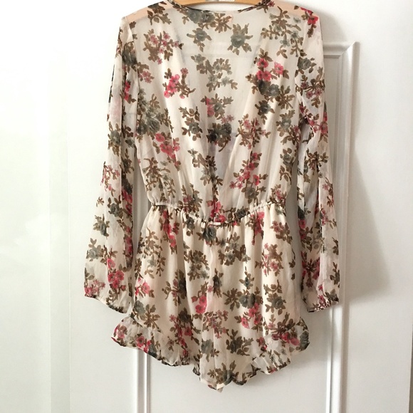 Band of Gypsies long sleeve floral romper M - Picture 4 of 10